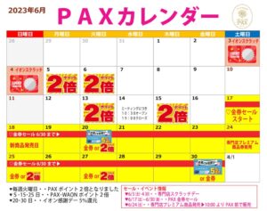 PAX6月カレンダーPDFのサムネイル